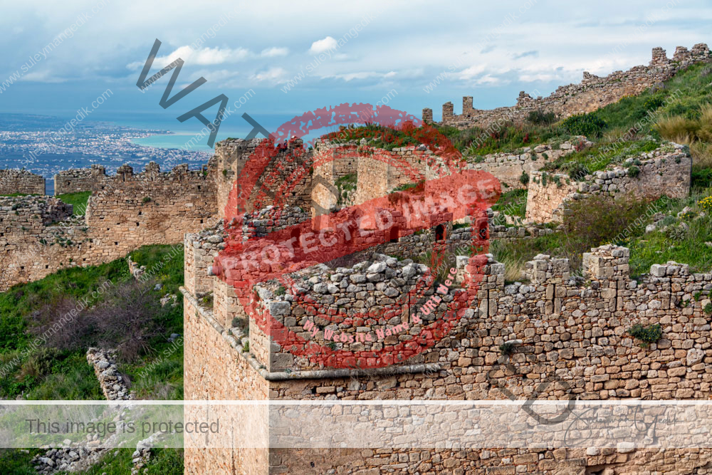 Acrocorinth Akrokorinthos Corinthia Peloponnese Greece Castle Fortress Medieval